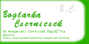 boglarka csernicsek business card